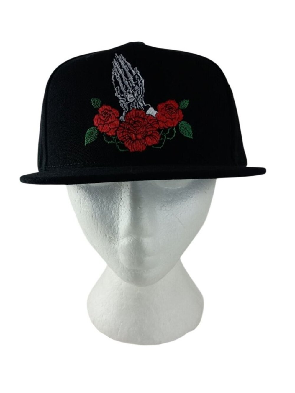 Ring of Fire Savage Skull Prayer Hands & Roses Snapback Hat Cap One Size New